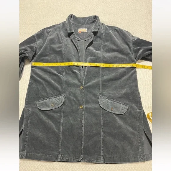 Anthropologie Pilcro Women M Washed Corduroy Blazer Boxy Oversized Slouchy Blue - Picture 7 of 13